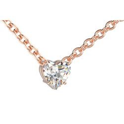 Pendentif or rose griffes sur cha&icirc;ne r�f. 5257 diamant coeur&nbsp;&nbsp;:&nbsp;605,00&nbsp;&euro;