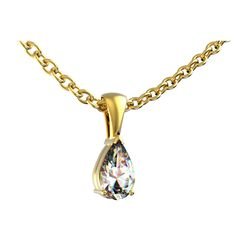 Pendentif or jaune griffes b&eacute;li&egrave;re r�f. 5220 diamant poire&nbsp;&nbsp;:&nbsp;410,00&nbsp;&euro;