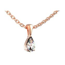 Pendentif or rose griffes b&eacute;li&egrave;re r�f. 5221 diamant poire&nbsp;&nbsp;:&nbsp;451,00&nbsp;&euro;