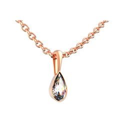 Pendentif or rose serti clos b&eacute;li&egrave;re r�f. 5229 diamant poire&nbsp;&nbsp;:&nbsp;468,00&nbsp;&euro;
