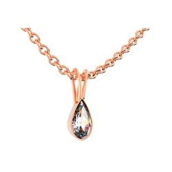 Pendentif or rose serti clos double b&eacute;li&egrave;re r�f. 5233 diamant poire&nbsp;&nbsp;:&nbsp;479,00&nbsp;&euro;