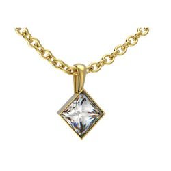 Pendentif or jaune griffes tourn&eacute; b&eacute;li&egrave;re r�f. 5196 diamant princesse&nbsp;&nbsp;:&nbsp;410,00&nbsp;&euro;