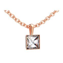 Pendentif or rose serti clos b&eacute;li&egrave;re r�f. 5205 diamant princesse&nbsp;&nbsp;:&nbsp;440,00&nbsp;&euro;