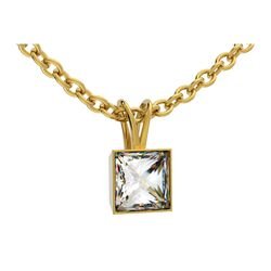 Pendentif or jaune serti clos double b&eacute;li&egrave;re r�f. 5208 diamant princesse&nbsp;&nbsp;:&nbsp;420,00&nbsp;&euro;