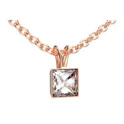 Pendentif or rose serti clos double b&eacute;li&egrave;re r�f. 5209 diamant princesse&nbsp;&nbsp;:&nbsp;462,00&nbsp;&euro;