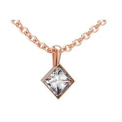 Pendentif or rose serti clos tourn&eacute; b&eacute;li&egrave;re r�f. 5213 diamant princesse&nbsp;&nbsp;:&nbsp;451,00&nbsp;&euro;
