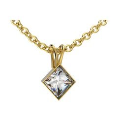 Pendentif or jaune serti clos tourn&eacute; double b&eacute;li&egrave;re r�f. 5216 diamant princesse&nbsp;&nbsp;:&nbsp;430,00&nbsp;&euro;