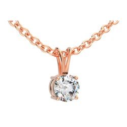 Pendentif or rose 4 griffes double b&eacute;li&egrave;re r�f. 5153 diamant rond&nbsp;&nbsp;:&nbsp;424,00&nbsp;&euro;