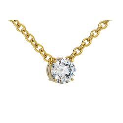 Pendentif or jaune 4 griffes sur cha&icirc;ne r�f. 5156 diamant rond&nbsp;&nbsp;:&nbsp;550,00&nbsp;&euro;