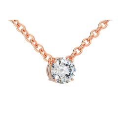 Pendentif or rose 4 griffes sur cha&icirc;ne r�f. 5157 diamant rond&nbsp;&nbsp;:&nbsp;605,00&nbsp;&euro;