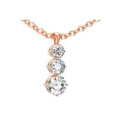 Pendentif or rose 4 griffes trilogie b&eacute;li&egrave;re r�f. 5173 diamant rond&nbsp;&nbsp;:&nbsp;1&nbsp;674,00&nbsp;&euro;