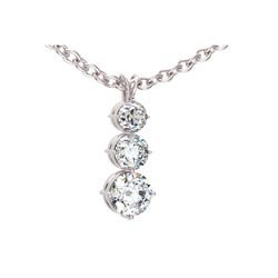Pendentif diamant 4 griffes trilogie double b&eacute;li&egrave;re