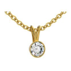 Pendentif or jaune serti clos double b&eacute;li&egrave;re r�f. 5164 diamant rond&nbsp;&nbsp;:&nbsp;550,00&nbsp;&euro;