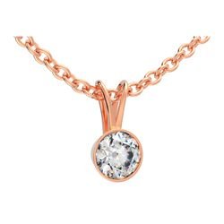 Pendentif or rose serti clos double b&eacute;li&egrave;re r�f. 5165 diamant rond&nbsp;&nbsp;:&nbsp;605,00&nbsp;&euro;