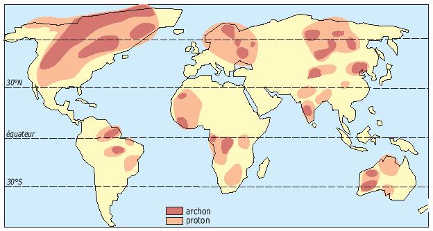 Les potentiels de gisements de diamants