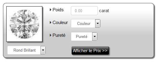Simulateur évolution du prix des diamants taillés