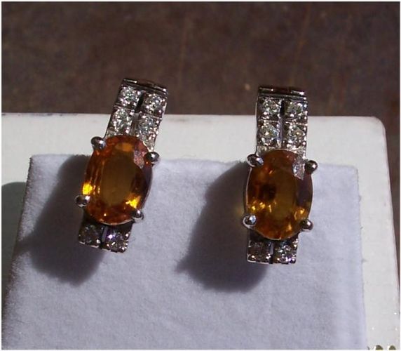 Boucles d'oreille saphir jaune Boucles d'oreille saphir jaune