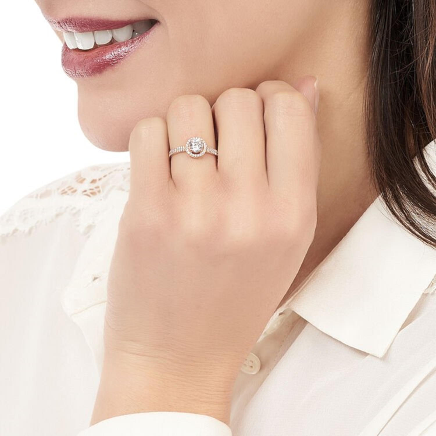 Bague de fiançailles en or rose