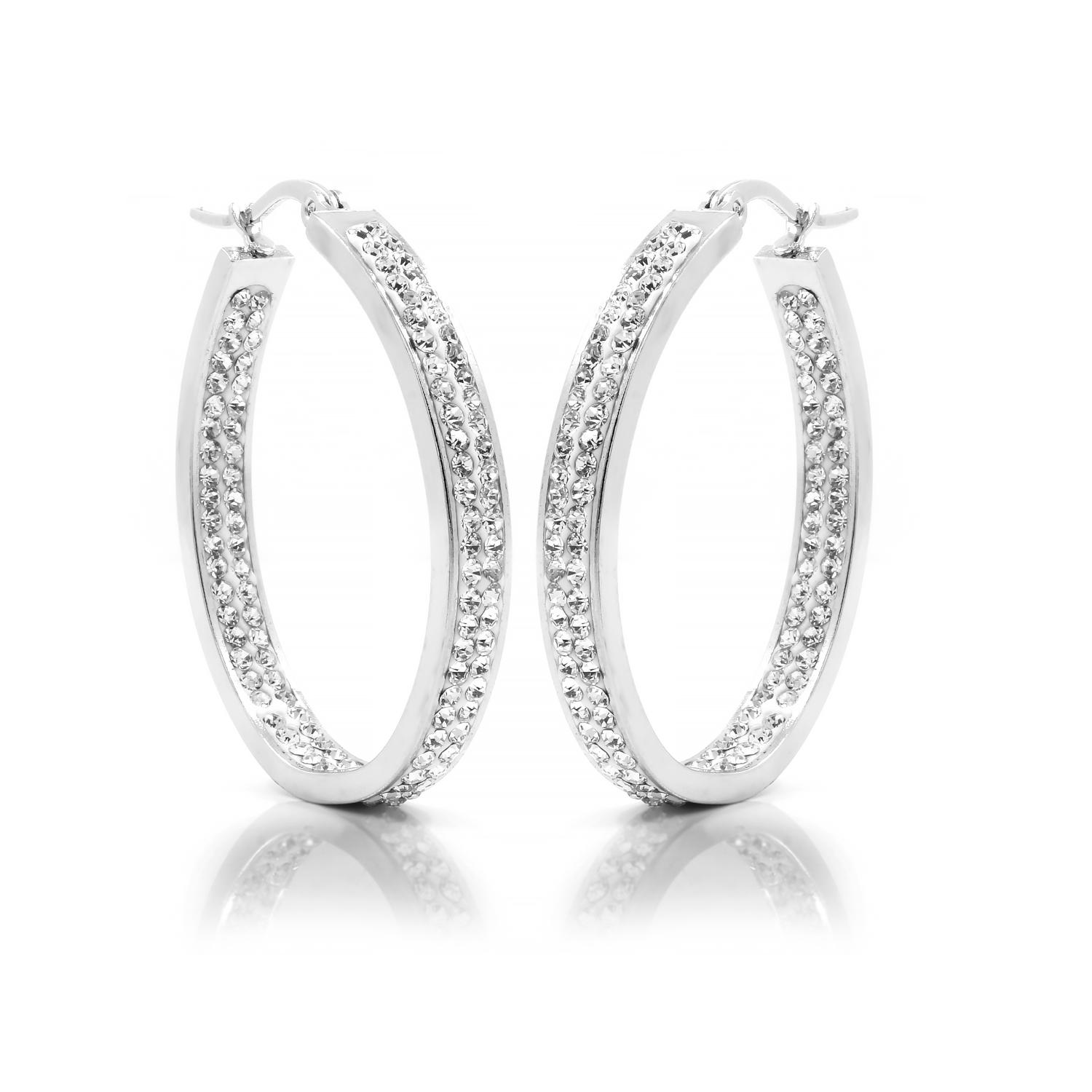 Boucles d'oreilles créoles en diamant