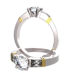 Bague &eacute;paul&eacute;e sertie diamant, num 4997