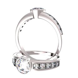 Bague pavage sertie diamant, num 4889