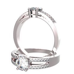 Bague pavage sertie diamant, num 4925