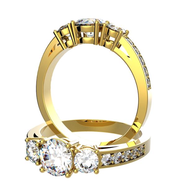 Bague solitaire pavage en diamant