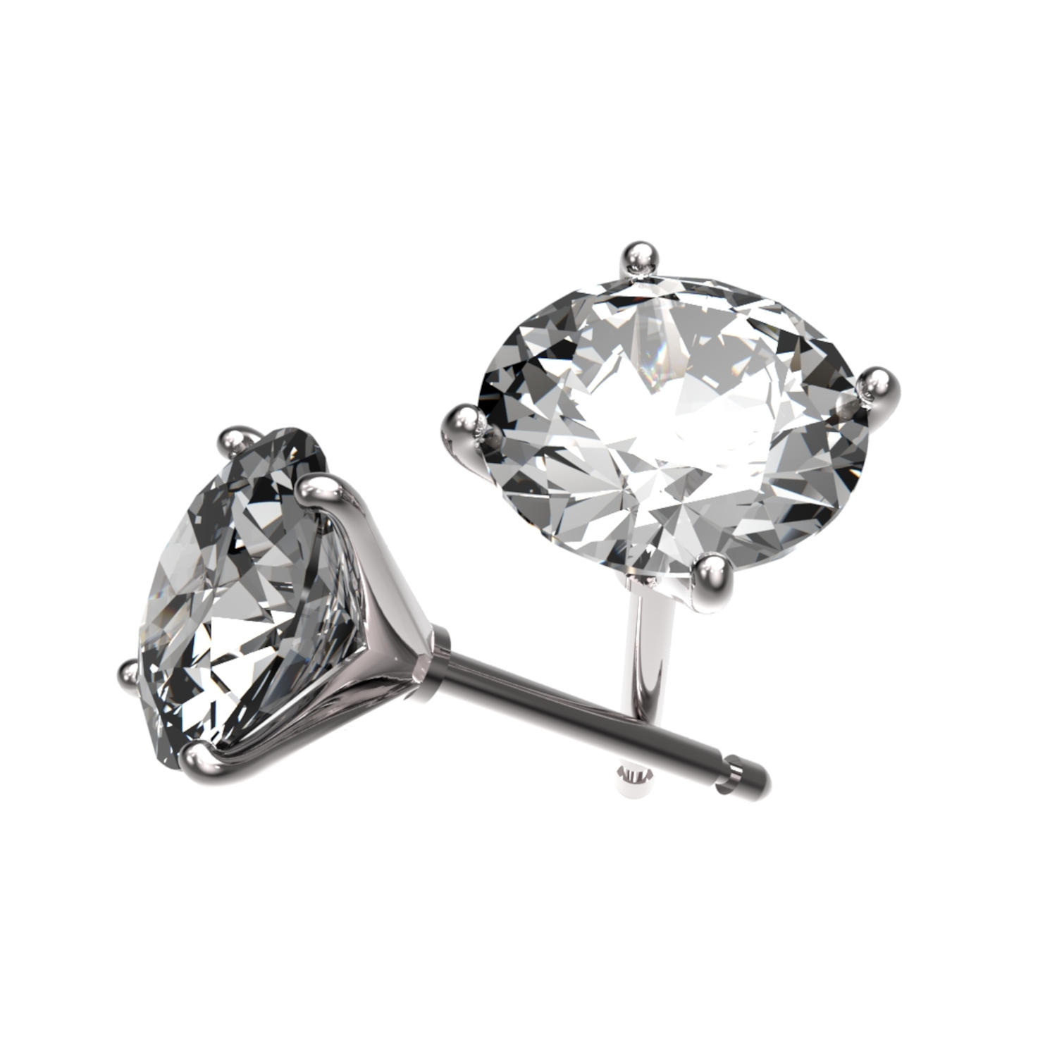 Puces d’oreilles avec diamant blanc