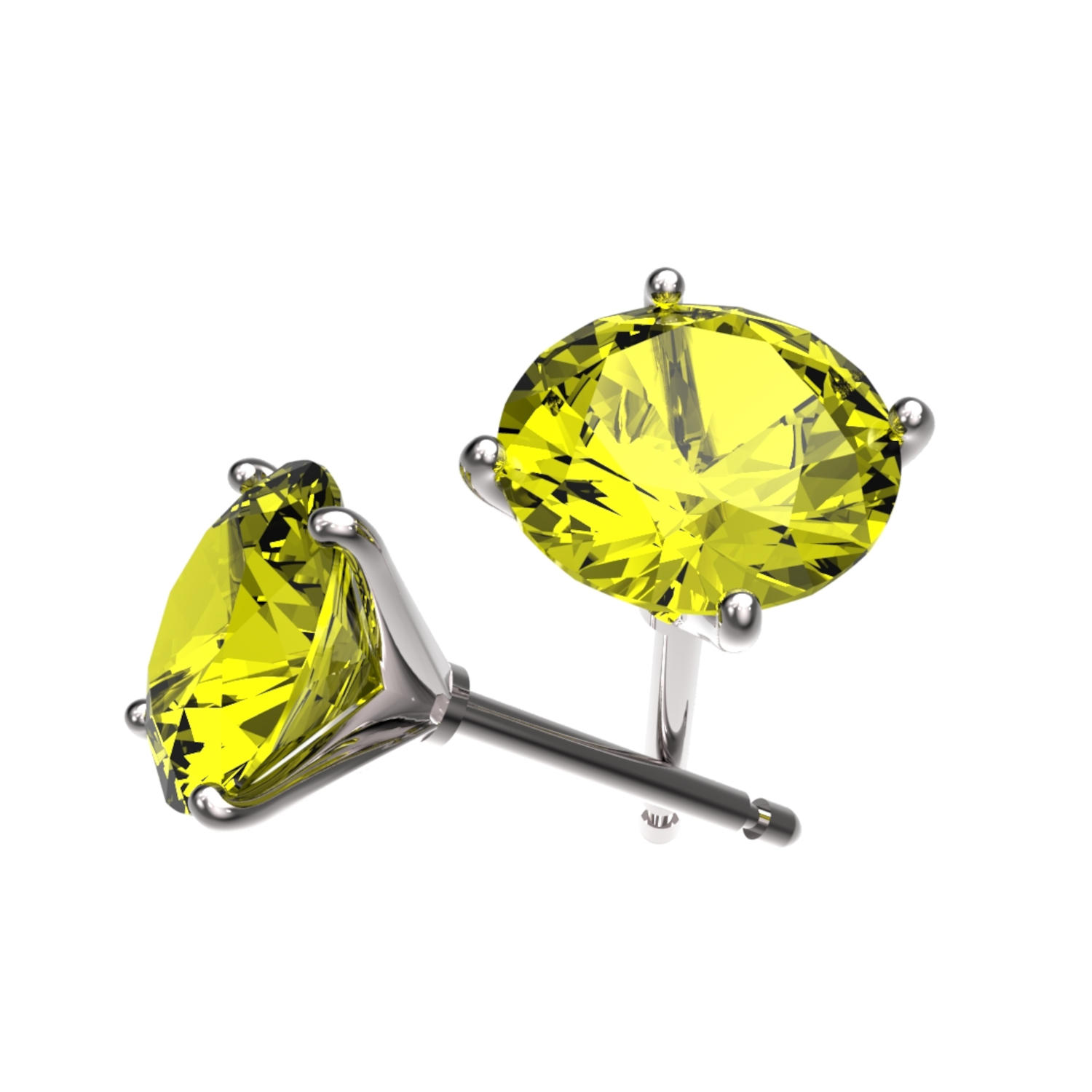 Puces d’oreilles avec diamant jaune
